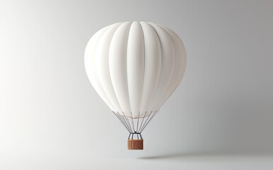 Fototapeta premium An empty aerostat mockup with a banner for adding. An inflatable ballon with basket template, isolated in 3D.