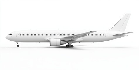 A stand for mocking up a white airplane, with a profile, isolated on white