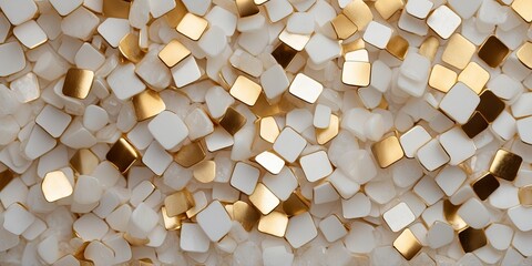 Modern white and gold abstract background geometric square shape white gold background with light and shadow.