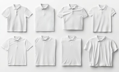 T-shirt and polo mockups for men and women in white