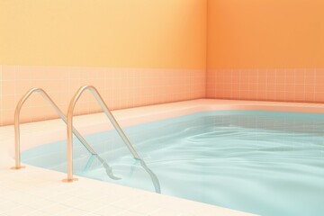 Colorful Neo-Fauvist Architecture with Arches and Stairs in Bright Sunlight. Beautiful simple AI generated image