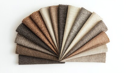 Mockup of a color fabric catalog with samples on the side, with blank fabric samples