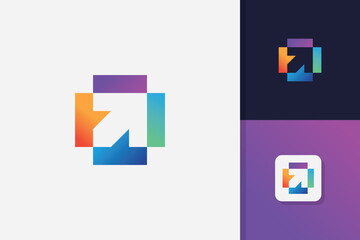 arrow up logo design vector template