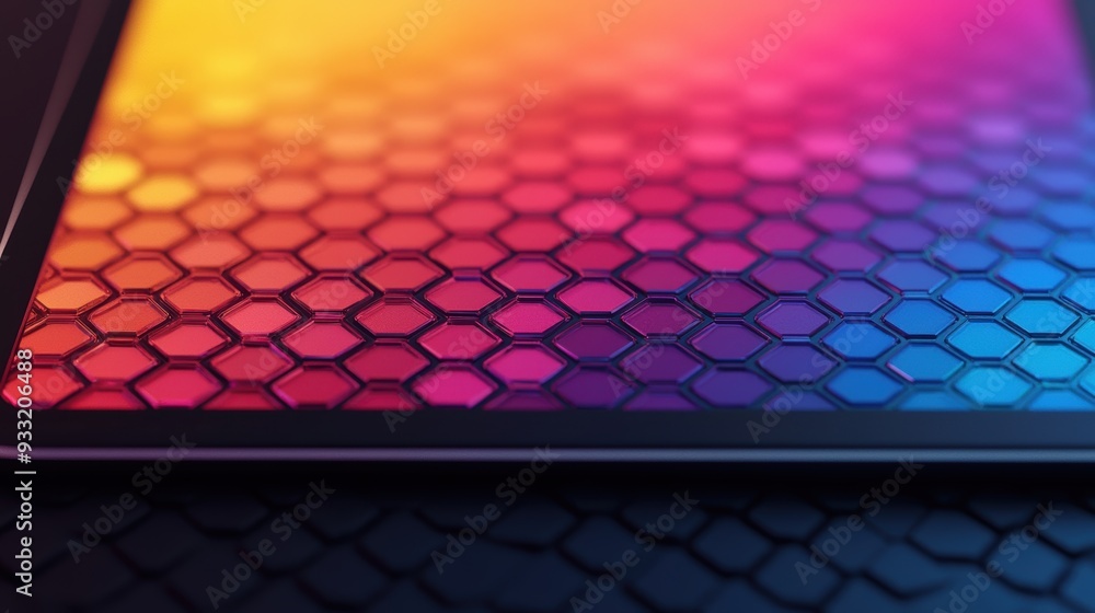 Poster cutting-edge technology: digital tablet with gemstone touch surface, high detail 8k resolution with 