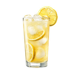 gin frizz cocktail clip art isolated on white background