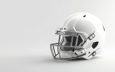 Fototapeta premium Mockup of a white American football helmet, half-turned