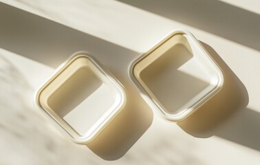 Top view of a transparent plastic trading card stack