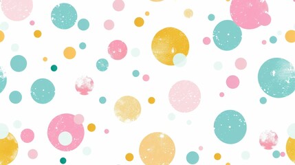 Colorful circular patterns on a white background, featuring various pastel shades and textured elements