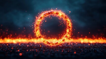Fototapeta premium Enchanting Fire Sprite Dancing Among Glowing Gemstones | High Detail 8K Image with Copy Space