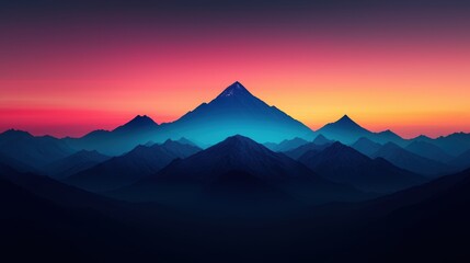 Majestic Mountain Range with Diamond-Like Peaks Glistening in Dawn Light, 8K High Detail Background for Copy Space