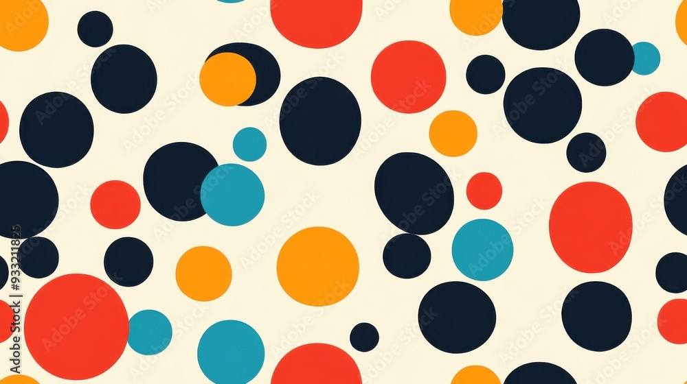 Aufkleber vibrant abstract pattern featuring colorful circles on a light background, ideal for modern design p