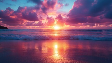 Naklejka premium Stunning Sunset Over the Ocean