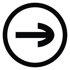 Artistic modern black arrow and circle stroke vector design isolated on a white square background