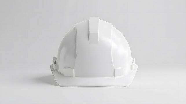 Isolated white construction helmet in a mockup style, front-facing and centered against a clean white background. Ideal for projects focused on safety, construction, and industrial design