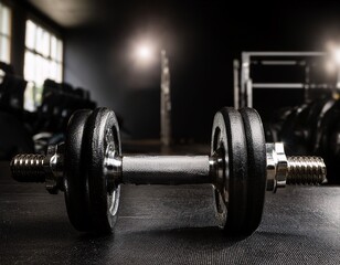 Fototapeta premium Showing the concept of healthy living through exercise with a focus on barbells., generative ai