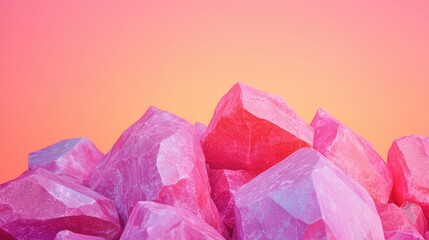 Fototapeta premium Enchanting Gemstone Virtual Reality Landscape with Copy Space, 8K High Detail