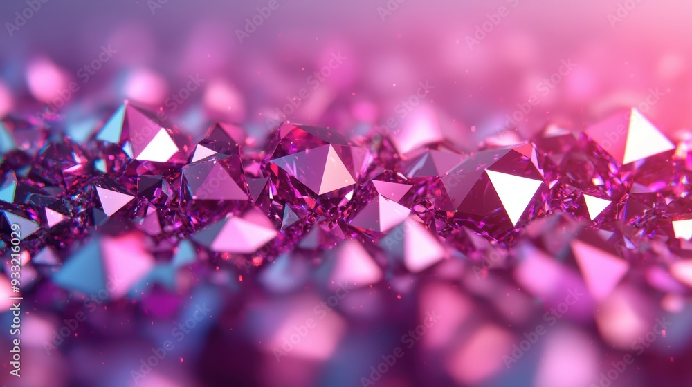Poster shimmering gemstone patterns - digital art with dynamic light effects for designers, 8k resolution