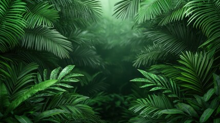 Mystical Jungle with Gemstone Vines Entwined in Ancient Trees, Copy Space for Text - 8K High Detail Landscape Photography