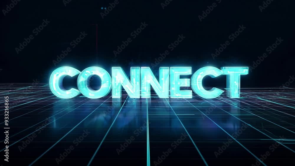 Poster six variations of a holographic style connect text effect, perfect for emphasizing the importance of