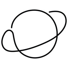 Planet with Ring. This vector icon represents a planet with ring and can be used in various design projects related to nature, weather, or themes involving the planet with ring.