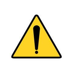 Danger sign vector. Warning sign isolated on white background.