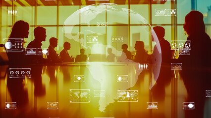 Corporate meeting in a high-tech environment