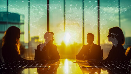 Corporate meeting in a high-tech environment