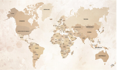 Brown World Map