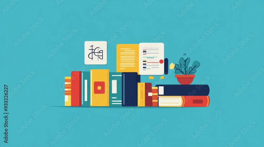 Poster flat design of language learning flashcards for daily practice and vocabulary improvement digital ed