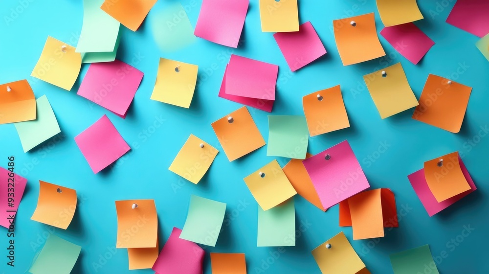 Poster flat design of language learning using colorful sticky notes as a vocabulary tool concept of educati