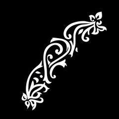 Fototapeta premium Elegant Victorian-Era Filigree Corners: Vintage Abstract Design Elements for Graphic Projects. Minimalist Black Floral Frames and Ornamental Symbols. Versatile Template for UI, Web Posters, and 4K Wal