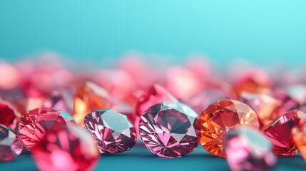 Realm of Gemstone Dreams - Surreal Landscape Made of Precious Stones with Copy Space, 8K Resolution, High Detail