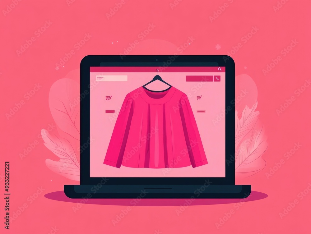 Poster flat design of an e commerce product search interface with various filters to refine the results sho