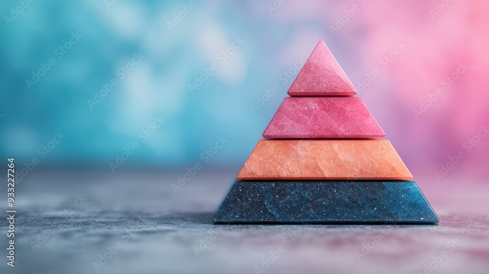 Poster ethereal gemstone tower floating in space - abstract futuristic architecture concept with copy space