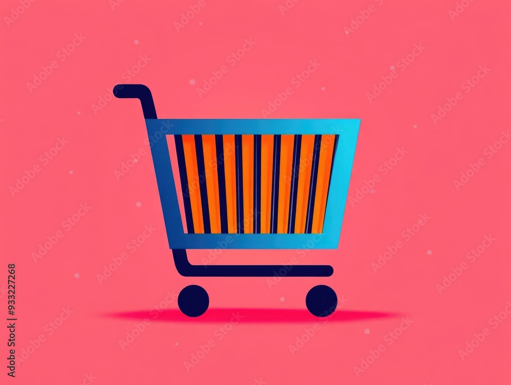 Poster flat design of an e commerce website or mobile app interface featuring a product search with various