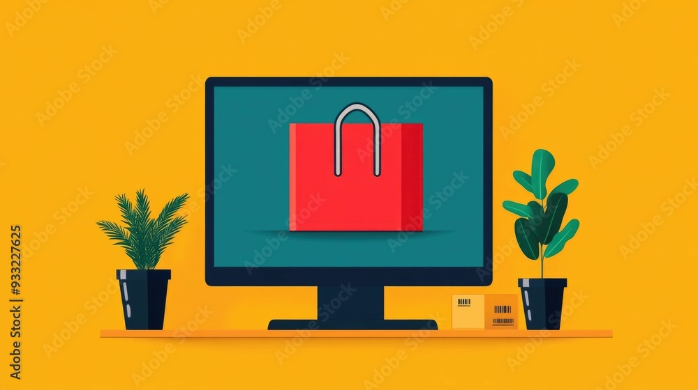 Poster detailed depicting the streamlined e commerce product return and exchange process in a flat design s