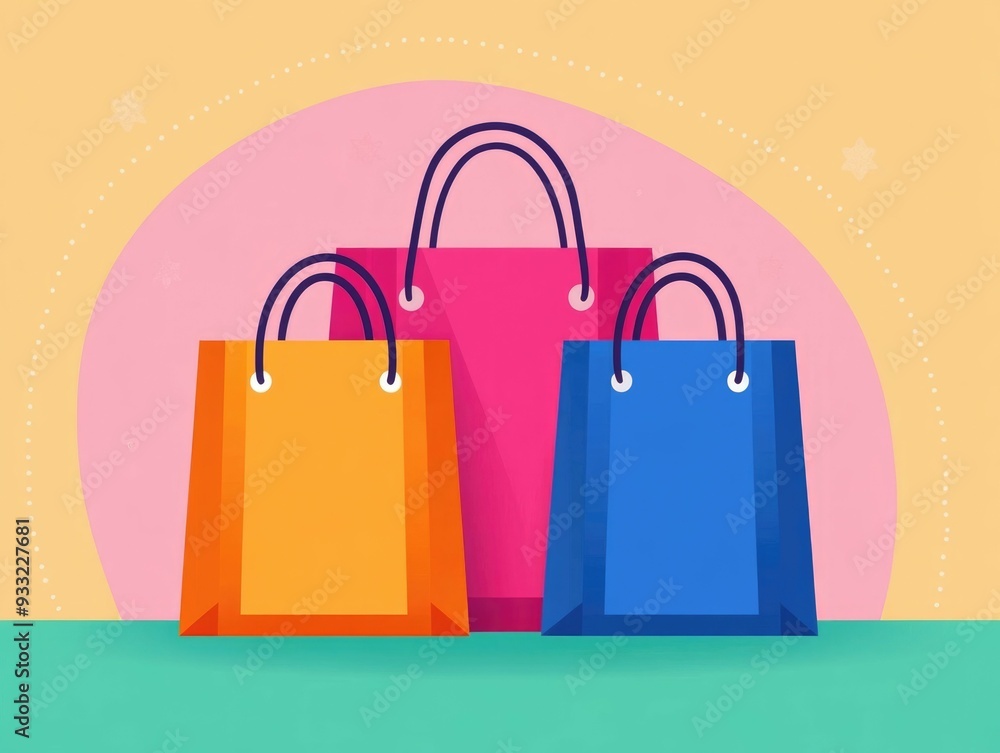 Poster flat design of an e commerce loyalty program rewards concept featuring a minimalist graphic design w