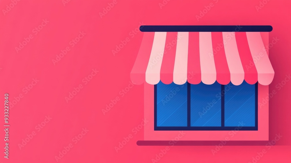 Poster minimalist and flat design of an e commerce digital storefront platform with category based navigati
