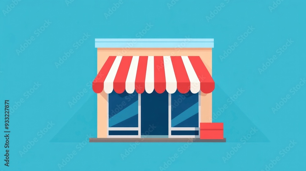 Poster streamlined e commerce digital storefront with organized product categories and flat design minimali