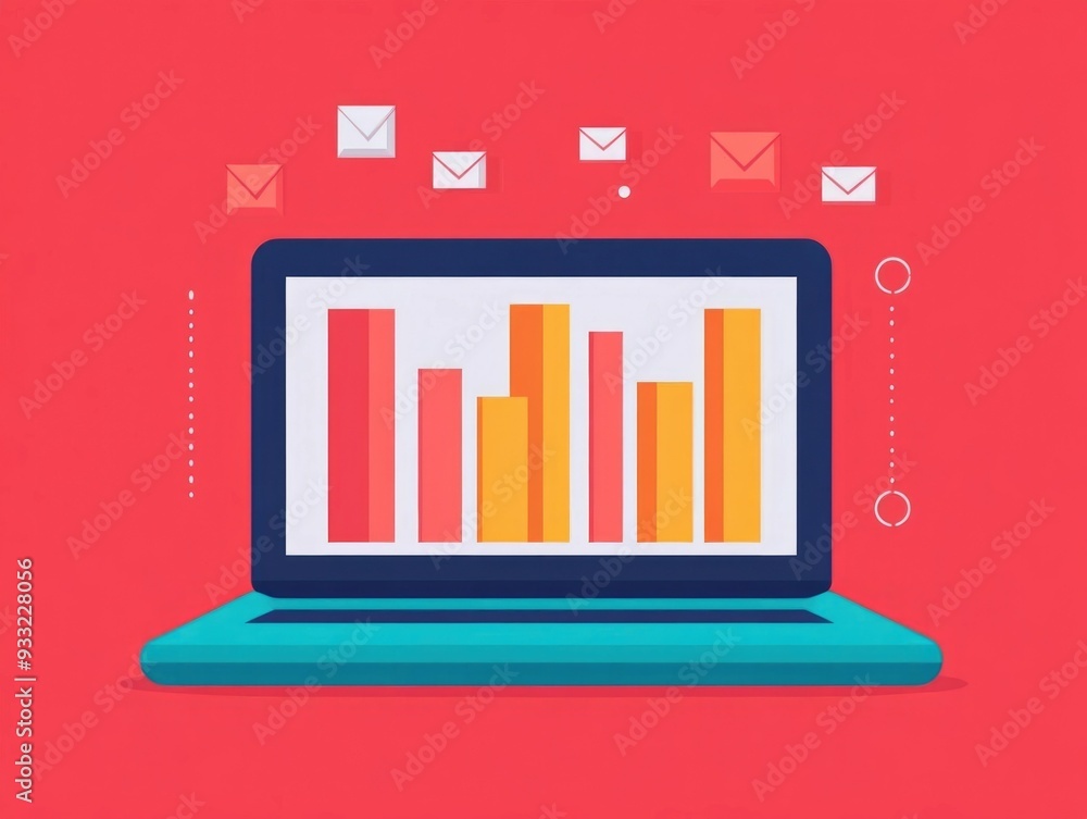 Poster optimized email marketing campaigns with automated workflows personalized content and flat design fo