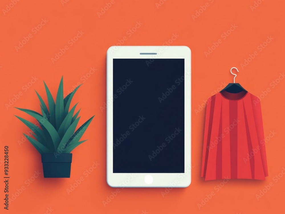 Poster elegant flat design of an e commerce responsive website layout optimized for mobile shopping experie