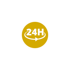 24 h service icon isolated on transparent background