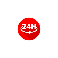 24 h service icon isolated on transparent background