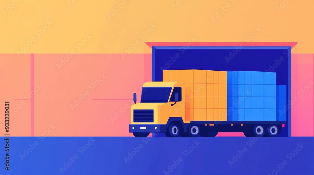 Poster optimized real time logistics and supply chain tracking solution with flat design showcasing data an