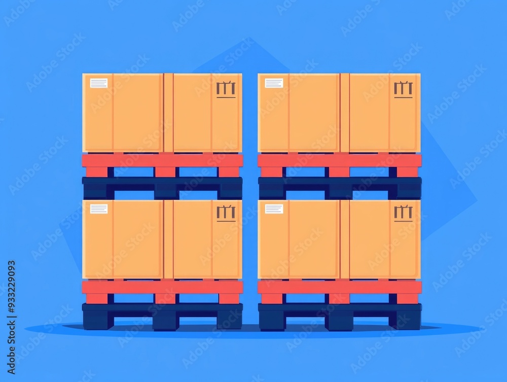 Poster flat design showcasing the optimization of supply chain logistics through monitoring inventory level
