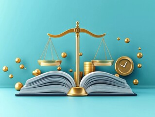 Minimalist business ethics code on a clean open book with sharp 3d illustration