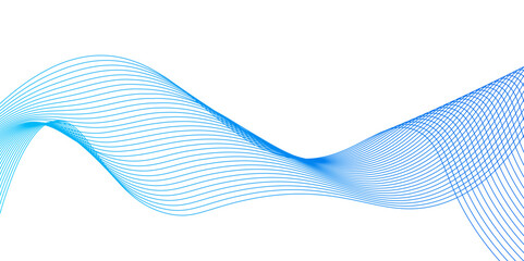 Fototapeta premium Blue wave lines on white background. Abstract business wave curve lines background. Abstract wave line for banner,template abstract design flowing particles wave.