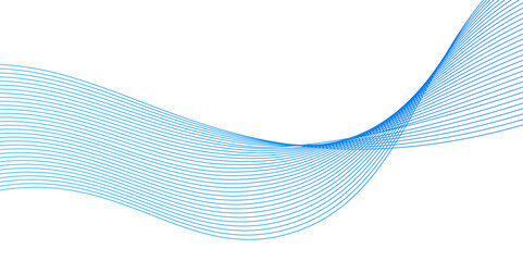 Blue wave lines on white background. Abstract business wave curve lines background. Abstract wave line for banner,template abstract design flowing particles wave.