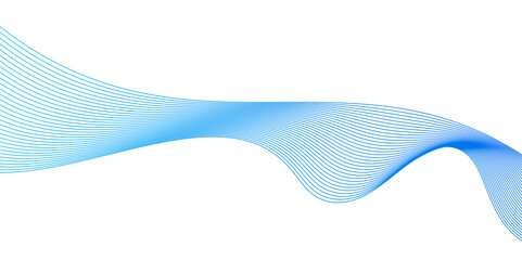 Blue wave lines on white background. Abstract business wave curve lines background. Abstract wave line for banner,template abstract design flowing particles wave.