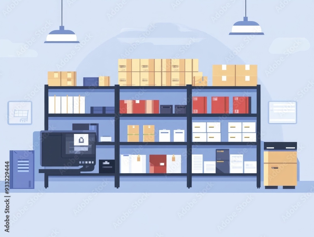 Poster of an automated inventory management system with data analysis and supply chain tracking features fo